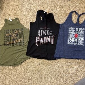 Woman’s Graphic Tank Tops - Green, Black, Blue